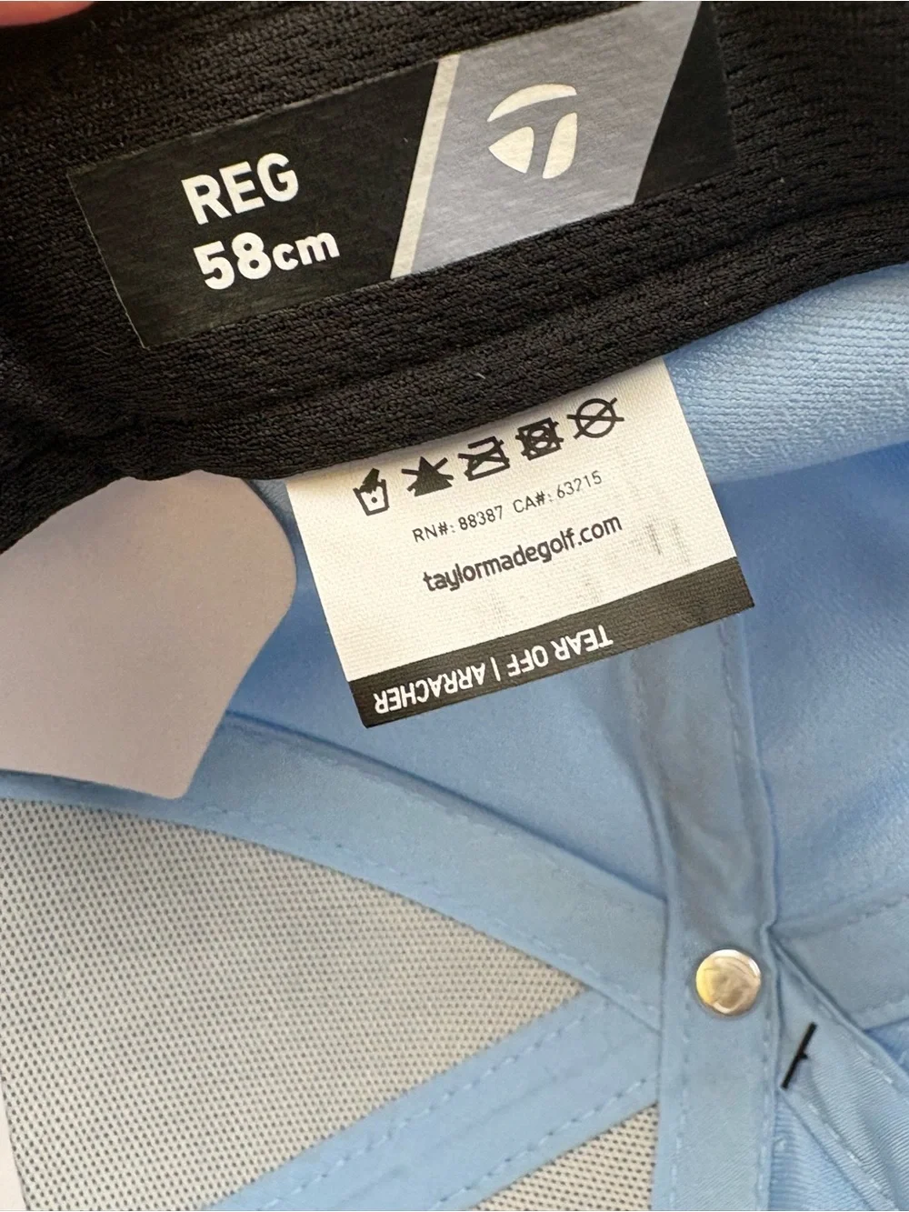 TaylorMade Light Blue Baseball Cap with Black & White TM Logo